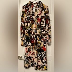 H&M Floral Tropical Maxi Dress in Beige, Green, Red, Black